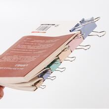 文具彩色長尾夾文件夾辦公室用品金屬裝訂夾黑色夾資料夾迴紋針 - 彩色 - 查看 10