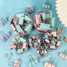 文具彩色長尾夾文件夾辦公室用品金屬裝訂夾黑色夾資料夾迴紋針 - 彩色 - 查看 9