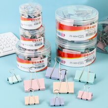 文具彩色長尾夾文件夾辦公室用品金屬裝訂夾黑色夾資料夾迴紋針 - 彩色 - 查看 6