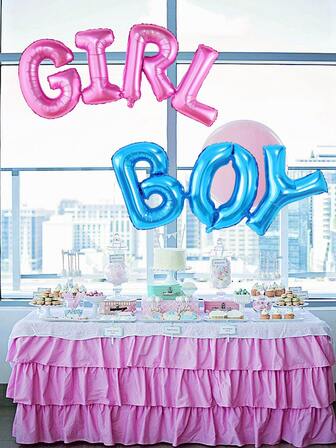 2 st genusavslöjande ballonger, brevfolieballonger, genusavslöjande festdekorationer, könsavslöjande tillbehör för pojkar eller flickor