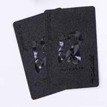1 副黑色扑克牌防水扑克牌塑料 PET 扑克牌新奇扑克游戏工具适用于家庭游戏派对、成人派对游戏适合万圣节/圣诞节/感恩节 - 黑色 - 查看 10