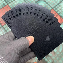 1 副黑色扑克牌防水扑克牌塑料 PET 扑克牌新奇扑克游戏工具适用于家庭游戏派对、成人派对游戏适合万圣节/圣诞节/感恩节 - 黑色 - 查看 3