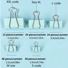 文具彩色長尾夾文件夾辦公室用品金屬裝訂夾黑色夾資料夾迴紋針 - 彩色 - 查看 2