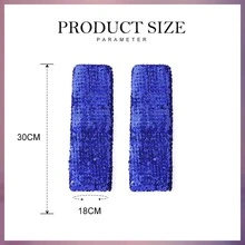 Victray Fashion Gloves Sequins Gloves Elastic Fingerless Gloves Rave Party Gloves Costume Accessories for Women and Girls - 寶藍色 - 查看 2