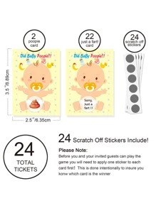 24 piezas Juego fiesta de revelación de género para fiesta de bienvenida al bebé de fiesta de cumpleaños - Amarillo - Ver 5