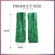 Victray Fashion Gloves Sequins Gloves Elastic Fingerless Gloves Rave Party Gloves Costume Accessories for Women and Girls - 綠色 - 查看 2