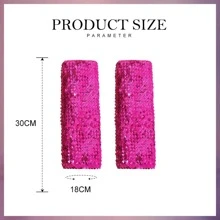 Victray Fashion Gloves Sequins Gloves Elastic Fingerless Gloves Rave Party Gloves Costume Accessories for Women and Girls - 玫紅色 - 查看 2