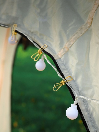 10pcs Outdoor Tent Mini Clip, Press-Type Non-Slip Fixing Clamp With Windproof Rope, Used For Food Bags, Camping Lanterns And So On Camping Stuff