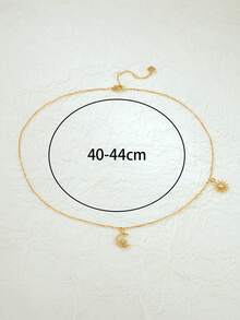 1入組時尚925 銀太陽&月亮吊墜項鍊帶氧化鋯裝飾用品適用於女性每天穿戴 - 彩色 - 查看 4