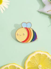 1入組可愛彩虹彩色小蜜蜂胸針 - 彩色 - 查看 1