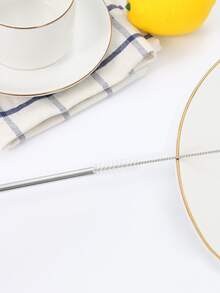 11pcs Stainless Steel Portable Straw Set - Silver - View 4