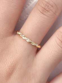 Esberry 1 pieza suelto girante minimalista Anillo señoras Bisutería S925 plata esterlina oro amarillo chapado fino Bisutería uso diario regalos