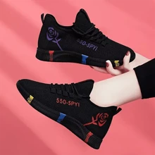 Zapatillas de Tenis para Mujer, Zapatos Comodos Mujer, Tenis Deportivos De Malla Transpirable con Amortiguador de Aire, Calzado de Caminata para Mujer/tenis mujer/zapatos mujer/zapatos mujer comodos/zapatos/boston rain/boston rain/zapatos comodos mujer confort/tenis para caminar mujer/tenis para caminar mujer/zapatos de mujer - Rojo - Ver 4