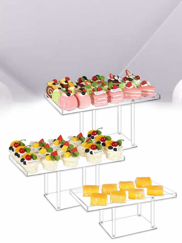 1 Set Dessert Display Stand Kit, Transparent Acrylic Dessert Display Rack For Selfserved