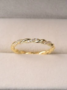 Esberry 1 pieza suelto girante minimalista Anillo señoras Bisutería S925 plata esterlina oro amarillo chapado fino Bisutería uso diario regalos