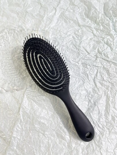 1 Piece Women's Hollow Comb Black Mosquito Coil Comb Scalp Massage Hair Comb Dry And Wet Dual-Use Rib Comb ,Hair Styling Tools Hair Accessories