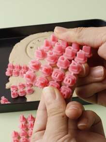 一套包含26个字母和数字的饼干/蛋糕印章工具套装，塑料材质字母印章模具 - 彩色 - 查看 7