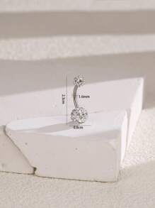 1pc simple and luxurious round ball navel ring women's body piercing super flash party navel nail belly decoration