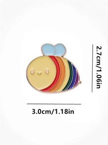 1入組可愛彩虹彩色小蜜蜂胸針 - 彩色 - 查看 5