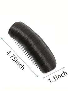 1pc Invisible Bangs Hair Tool, Hair Volume Enhancer, Wig With Comb - Black - View 3