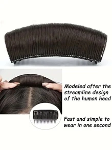1pc Invisible Bangs Hair Tool, Hair Volume Enhancer, Wig With Comb - Black - View 2