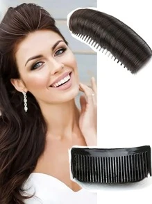 1pc Invisible Bangs Hair Tool, Hair Volume Enhancer, Wig With Comb - Black - View 1