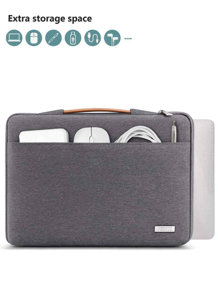 Tecool 1 件深灰色聚酯纖維防水筆記型電腦包適用於 13/15/16 英寸 - 深灰色 - 查看 1