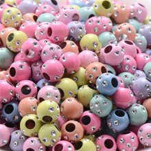 100入組8mm糖果混色圓形隔珠,閃亮仿水晶亞克力珠子,適用於珠寶製作用品diy手工珠子 - 彩色 - 查看 7