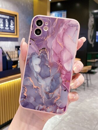 1 件烟熏大理石粉色樱花哑光边缘手机壳，适用于 Apple//Redmi//VIVO