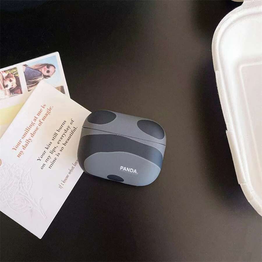 Funda de auriculares con diseño de panda - Negro - Ver 1