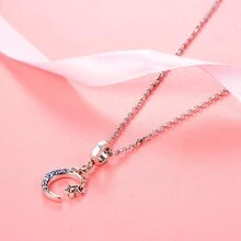 LOVANS 1入組925純銀釘珠帶方晶鋯石&星星和月亮水鑽設計,合適的適用於DIY女性手環和項鍊,日常穿著