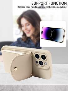 1 Ốp lưng điện thoại bằng da PU có khe cắm thẻ đa năng dạng đeo chéo, tương thích với Apple 17 Pro Max, 17 Pro, 17 Air, Redmi, OPPO Series - Màu be - Xem 5