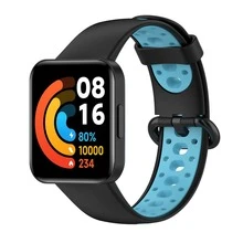 Compatible With Redmi Watch 2 Lite, Redmi Watch 2, Redmi Horloge 2, Xiaomi Mi Watch Lite 2, Xiaomi Poco Watch - Two-color Watch Strap - Blue - View 1