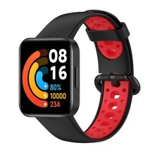 Dual Color Strap Compatible With Redmi Watch 2 Lite, Redmi Watch2, Redmi Horloge 2, Xiaomi Mi Watch Lite 2, Xiaomi Watch - Black - View 1