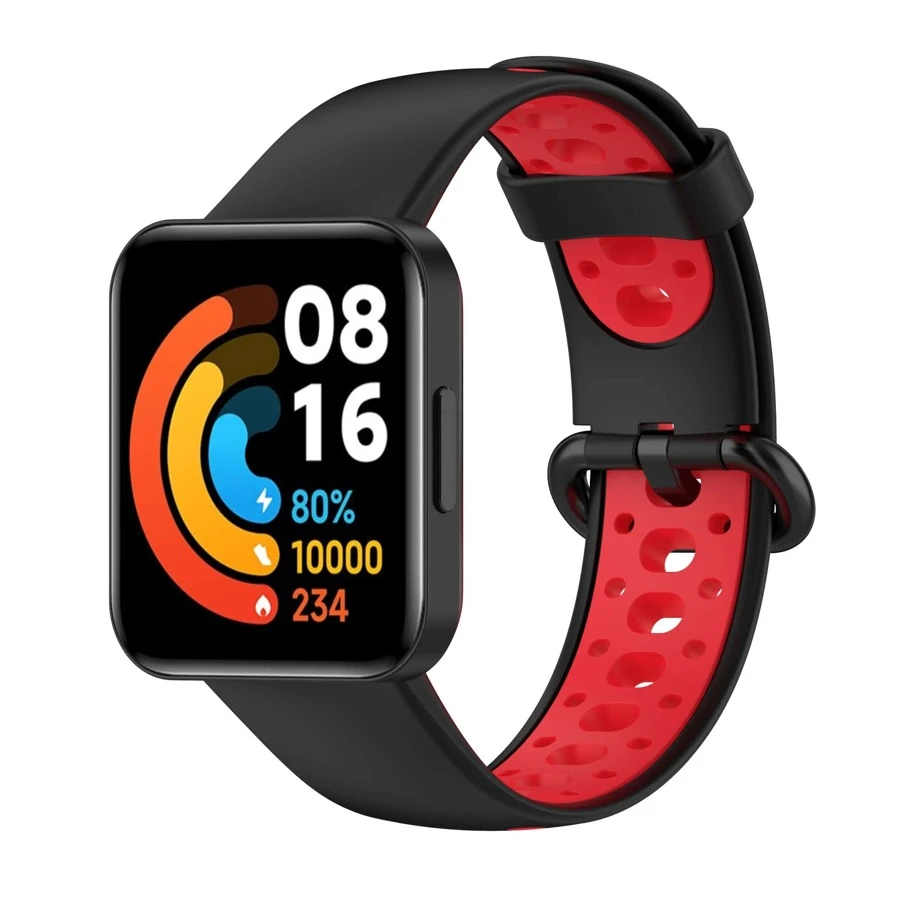 Dual Color Strap Compatible With Redmi Watch 2 Lite, Redmi Watch2, Redmi Horloge 2, Xiaomi Mi Watch Lite 2, Xiaomi Watch - Black - View 1