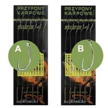 FTK 6入組18.5 厘米釣魚鯉魚鉤帶線 30-60 磅 2/4/6/8# 歐洲餵食器套裝鯉魚鉤配件 - 軍綠色 - 查看 6