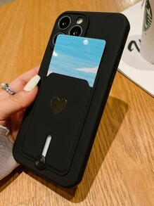 情人节时尚新款喷漆开槽金属心形TPU防震手机壳适用于 11/12/13/14/15/16 Pro和Max防水防摔防刮