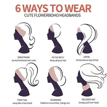 波西米亞印花瑜伽運動頭帶、吸汗頭帶、彈性髮帶,女士專用 - 彩色 - 查看 4