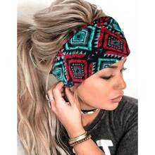 波西米亞印花瑜伽運動頭帶、吸汗頭帶、彈性髮帶,女士專用 - 彩色 - 查看 1