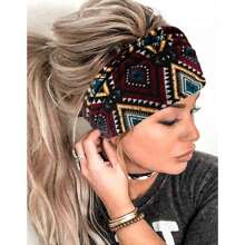 Bohemian Style Paisley Print Yoga Headband, Sweat Absorbent, Elastic Hairband For Women Sports & Casual Wear - Multicolor - View 1