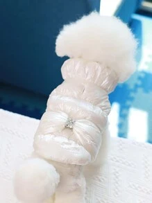 Pet Vest Princess Style Thickened Down Coat For Dogs And Cats In Autumn And Winter - White - View 12