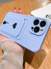 Fashionable New Sprayed Oil Slot Metal Heart Decor TPU Shockproof Phone Case Cover Suitable For IPhone11/12/13/14/15/16/17 PROMAX - Purple - View 3