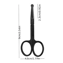 1pc Nose Hair Scissors Set For Men, Imported Round Head Small Scissors, Manual Trimming Tool - Black - View 2