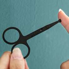 1pc Nose Hair Scissors Set For Men, Imported Round Head Small Scissors, Manual Trimming Tool - Black - View 7