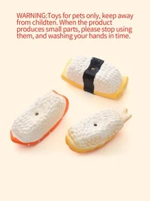 1入組隨機色壽司設計寵物磨牙玩具 - 彩色 - 查看 8