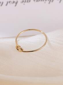 ESBERRY 1入組Love打結圓環女士們首飾類適合女士S925純銀簡約風素色圓環精細的首飾類適合女孩日常生活裝飾適用於情侶約會禮物