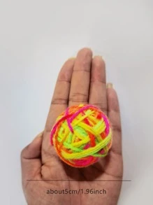 1pc Màu sắc ngẫu nhiên dễ thương bóng sợi mèo người yêu và mèo mẹ đồ chơi tình yêu - Nhiều màu - Xem 8