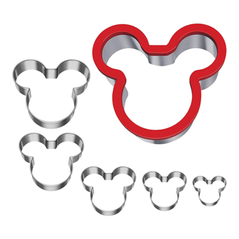 6 Pack  Cookie Cutters,  Mouse Cookie Cutter For Baking, Metal  Head Cookie Sandwich Cutter Set For Cakes And Cookie Baking