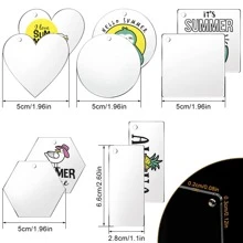 10入組透明亞克力矩形空白物,diy手工藝品、鑰匙扣、掛件、手工藝品 - 長方形 - 查看 2