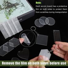 10入組透明亞克力矩形空白物,diy手工藝品、鑰匙扣、掛件、手工藝品 - 長方形 - 查看 4